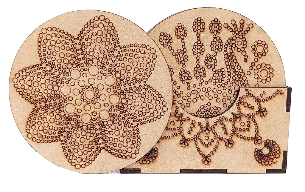 Small Mandala ART Painting Kit, Wooden Mandala Paint Kits for
